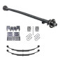HD 3500lb Straight SingleTrailer Axle With 5 Stud Hubs Complete Kit