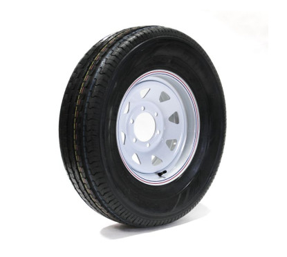 CASTLE ROCK 225/75R15 8 Ply Tire on 6 holes White Rally Rim