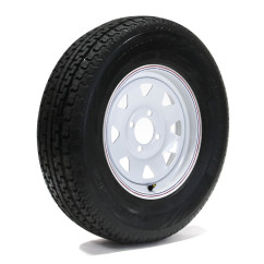 CASTLE ROCK 175/80R13 6 Ply Tire on 4 holes White Rally Rim
