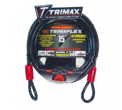 Trimax Trimaflex 15' x 3/8" Flexible Steel Safety Cable TDL1510