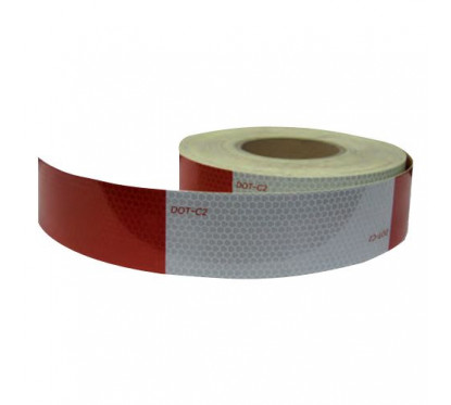 Reflective tape 6" red 6" silver Roll 50' x 2"