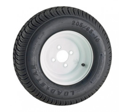 TOW RITE 205/65-10 (20.5 x 8.0-10) 6 Ply Tire on (4/4.0) White Rim