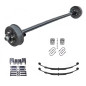 3500lb Straight Simple Trailer Axle With 5 Stud Electric Brakes Complete Kit