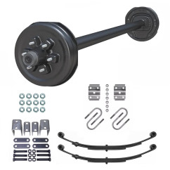 5200lb Straight Simple Trailer Axle With 6 Stud Electric Brakes Complete Kit