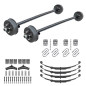 HD 3500lb Straight Tandem Trailer Axle With 5 Stud Electric Brakes Complete Kit